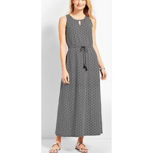 Talbots Avalon Tiles Jersey Maxi Dress Women's Large PETITE Old Money Vacation